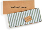 Solino Home 100% Pure Linen Table Runner, 14 x 132 in, Green, Amalfi Stripe - Image 5