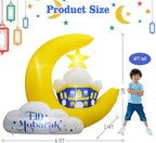 6FT Tall Inflatable Ramadan Moon Outdoor Decoration, Waterproof Inflatable Eid Mubarak Decor, Blow Up Muslim Holy Celebration Decor Built-in 4 LEDs for Yard, Garden, Lawn, Indoor - Image 2