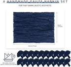 100 Pieces Cloth Napkins Navy Blue Dinner Cheesecloth Napkins for Wedding,Wrinkled Cloth Napkins Bulk for Home Party Rustic Table Decoration, 17 x 17 Inch - Image 2