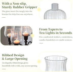 Glasseam Glass Votive Cups with Peg: 5 Pcs Ribbed Cup for Candlestick Decor - Image 6