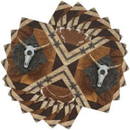 Western Cowboy Placemats Set of 6, Rustic Farmhouse Cow Skull Animal Decoration, Kitchen Dining Room Heat Resistant Non-Slip Table Runner, 12x18 Inches by AuiMzoo