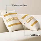 MIULEE Set of 2 Mustard Yellow Boho Decorative Pillow Covers 20x20 Inch - Image 6