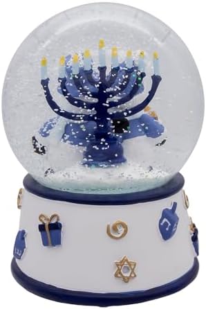 Kurt Adler 100MM Musical Wind-Up Hanukkah Snowman Water Globe - Image 3