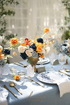 Ling's moment Navy Blue Artificial Dahlias, Wedding Flowers, 25 pcs - Image 6