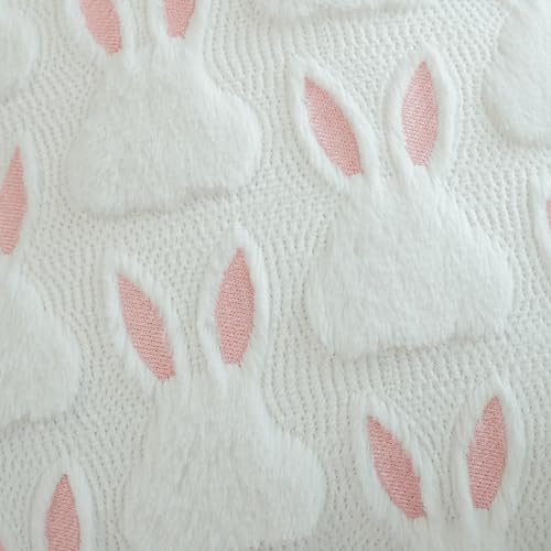 JOJUSIS Decorative Pillow Covers Pack of 4 Throw Pillowcases Faux Fur Couch Cushion Easter Rabbit 20" x 20" - Image 7