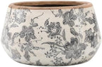 Ceramic Planter Pot, Grey Flower Pot with Drainage Hole, 7.8in by Unknown