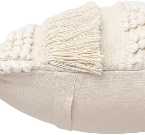 · REDEARTH · Textured Handwoven Throw Pillow Cases - Earthy Fringe Natural - Image 5