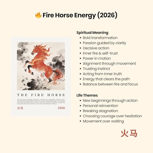 Year of the Fire Horse 2026 Poster, Chinese Zodiac Horse Wall Art, Lunar New Year Asian Art Print, Decor Minimalist - Image 4