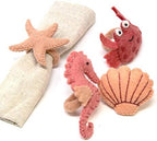 Global Crafts - Handmade Felt Napkin Rings Set - 4-Pack, Seashore Beach - Image 3