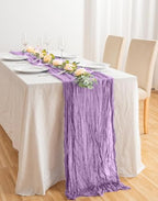 20 Pack Lavender Cheesecloth Table Runner 17x108 Inch Boho Wrinkled Sheer Gauze Cheese Cloth Table Runner Bulk Decor for Wedding, Bridal Shower, Birthday Party - Image 6