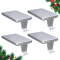 HMASYO Christmas Stocking Holders for Mantle Set of 4, Silver Heavy Duty Iron Stocking Hangers Base, Low Profile Weighted Stocking Holder Hooks for Fireplace Tabletop Shelf Christmas Decoration by HMASYO