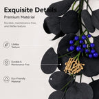 4 Pcs 6Ft Artificial Eucalyptus Garland, Faux Eucalyptus Plants Black Leaves Fake Vines for Halloween Table Home Wedding Mantle Party Indoor Outdoor Decor - Image 5