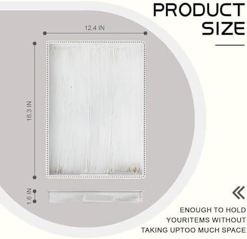 MAONAME Vintage White Serving Tray with Handle, Rectangular Beaded Tray - Image 2