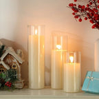 Shihanee 3 Pillar Candle and Holder, L, Ivory White - Image 4
