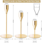 Gold Candlestick Holders, Metal Taper Candle Holders, Bulk Set of 15 - Image 2