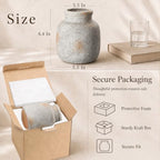Rustic Ceramic Vase for Home Decor, 6.4 Inch Small Farmhouse Flower Vase - Image 4