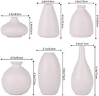 Set of 6 Matte White Small Vases for Flowers, Ceramic Bud Vase Bulk Boho Centerpieces for Tables, Mini Short Vase Modern Bulk Wedding Centerpieces Ikebana Vases for Bridal Shower/House Warming Gift - Image 2