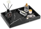 Marble Bathroom Vanity Tray, Black Marquina, 12"x 8" x1.2" by HESHIBI