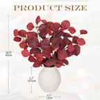 Fall Decor Artificial Eucalyptus Plant with Vase Autumn Leaf for Home Decor - Image 5