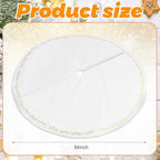 HyDren 84 inch Velvet Christmas White Tree Skirt (Classical Style) - Image 2