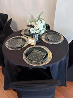 Black and Gold Placemats Set of 100 Disposable Gold Doilies Charger Round Metallic Glitter Foil Pressed Dining Table Decoration Centerpieces for Party Wedding Birthday - Image 5