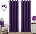 Dark Purple Curtains 84 Inch Length for Living Room 2 Panels Set Grommet Window Drapes Rich Royal Deep Purple Blackout Luxe Elegant Curtains for Bedroom Girls ,52 x 84 Inches Long Eggplant Plum by KOUFALL