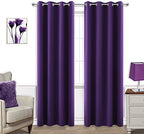 Dark Purple Curtains 84 Inch Length for Living Room 2 Panels Set Grommet Window Drapes Rich Royal Deep Purple Blackout Luxe Elegant Curtains for Bedroom Girls ,52 x 84 Inches Long Eggplant Plum by KOUFALL