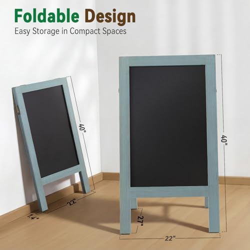 TEAKMAMA A Frame Chalkboard Signs 40"x20", Large Freestanding Chalk Board - Image 5