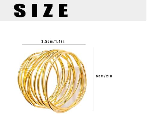 Gold Napkin Rings - 24 PCS Metal Napkin Rings(Twisted Wire) - Image 2