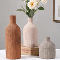 Ceramic Vase Set, 3Pcs Flower Vases for Modern Boho Farmhouse Decor, Decorative Vases for Pampas Grass & Dried Flowers, Distressed Finish by dreamloom