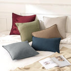 MIULEE Decorative Linen Pillow Covers 26x26 Inch Christmas Burgundy Red - Image 3