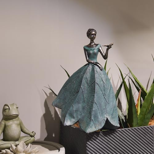 Guichifun Fairy Statue, Leaf Angel Girls with Dragonfly, 12 x 8.5 x 18 - Image 4