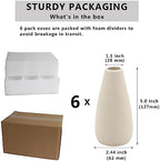 YANLING 6 Pack Modern Small Vase for Flowers, Light Yellow Ceramic Vases - Image 2