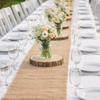 Tioncy 12 Pcs Burlap Table Runner Wood Slices Rustic Farmhouse Set,100ft by Tioncy