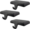 Lulu Decor Black Christmas Stocking Holders for Mantle set of 3 - Heavy Cast Iron Weighted Strong & Sturdy - Low Profile Flat Base Stocking Hooks, Simple Design for Mantle Decor Weighs 1 lb 10 oz each by LuluDecor