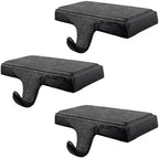 Lulu Decor Black Christmas Stocking Holders for Mantle set of 3 - Heavy Cast Iron Weighted Strong & Sturdy - Low Profile Flat Base Stocking Hooks, Simple Design for Mantle Decor Weighs 1 lb 10 oz each by LuluDecor