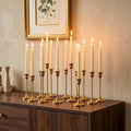 NUPTIO Gold Candlestick Holders for Table: Set of 15 Taper Candleholder by Nuptio