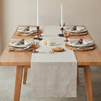 KINGSTONE 100% French Linen Table Runner 108", 210GSM Heavyweight Artisanry, Crease-Free Scroll Packaging, 14x108 for Dinning, Wedding and Side Table, Modern Farmhouse Decor - Image 2