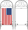 2 Pack Metal Garden Flag Holder Stand Scroll American Stand Yard Flag Pole Stake Fits Max 14 x 25 Inch for Outside House Garden Yard Lawn Patio Balcony Decor, No Flags Included by Hlimior