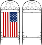 2 Pack Metal Garden Flag Holder Stand Scroll American Stand Yard Flag Pole Stake Fits Max 14 x 25 Inch for Outside House Garden Yard Lawn Patio Balcony Decor, No Flags Included by Hlimior