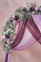 TINGE TIME Flower Garlands, 2 PCS Artificial Eucalyptus Garlands, Handcraft Artificial Rose Garland for Arch Wedding Sweetheart Table Ceremony Backdrop Decorations for Home (Lavender) - Image 6