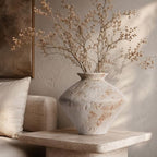 Wabi Sabi Rusty Vintage Vase, 11.4" Tall Wabi Sabi Decor Rustic Farmhouse Pottery Vase for Centerpiece, Textured Pottery Flower Vases for Home Decorative, Table, Living Room (White, Large) - Image 3