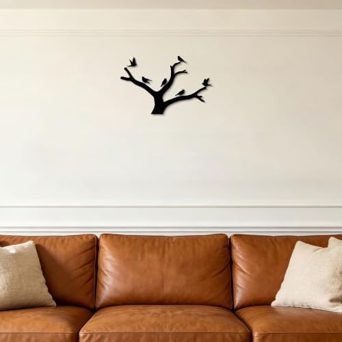 GlintHome Outdoor Metal Wall Art Sculptures - Birds on Branch Silhouette Wall Decor Hanging Wall Sculpture for Home Balcony Garden by GlintHome