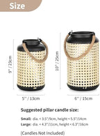 NUPTIO Metal Faux Rattan Candle Lanterns, Set of 2 - Image 4