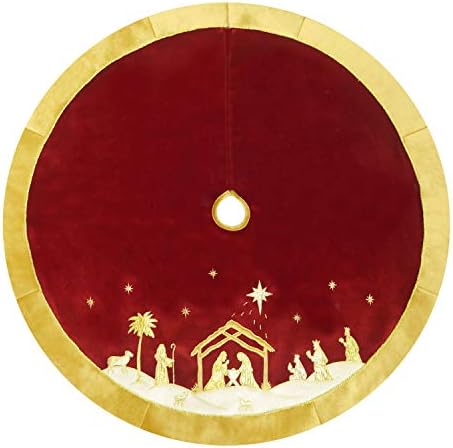 Kurt S. Adler TS0233 Tree Skirt, Red, Gold, 20.50l x 12.50w x 10.00h - Image 3
