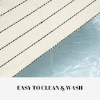 Placemats Set of 12 Vinyl/Plastic Woven Place Mats for Kitchen Table Indoor/Outdoor Washable Placemat Wipeable Dining Table Mats (White Stripes,12) - Image 3