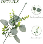 8 Pack Artificial Eucalyptus Garland Fake Greenery Garland Plant Vines Hanging Eucalyptus Leaves for Wedding Backdrop Arch Wall Decor Outdoor Table Centerpieces - Image 2
