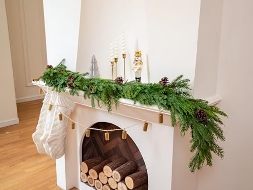 6FT Christmas Garland,Cedar Garland with Pine Cones,Artificial Pine Garland - Image 4