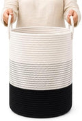 OrganiHaus Tall Cotton Rope Laundry Basket & Hamper, Blanket Storage 52L by OrganiHaus