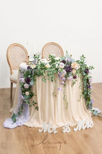 Ling's moment Purple Artificial Flower Garland Wedding Arch 9 FT - Image 2